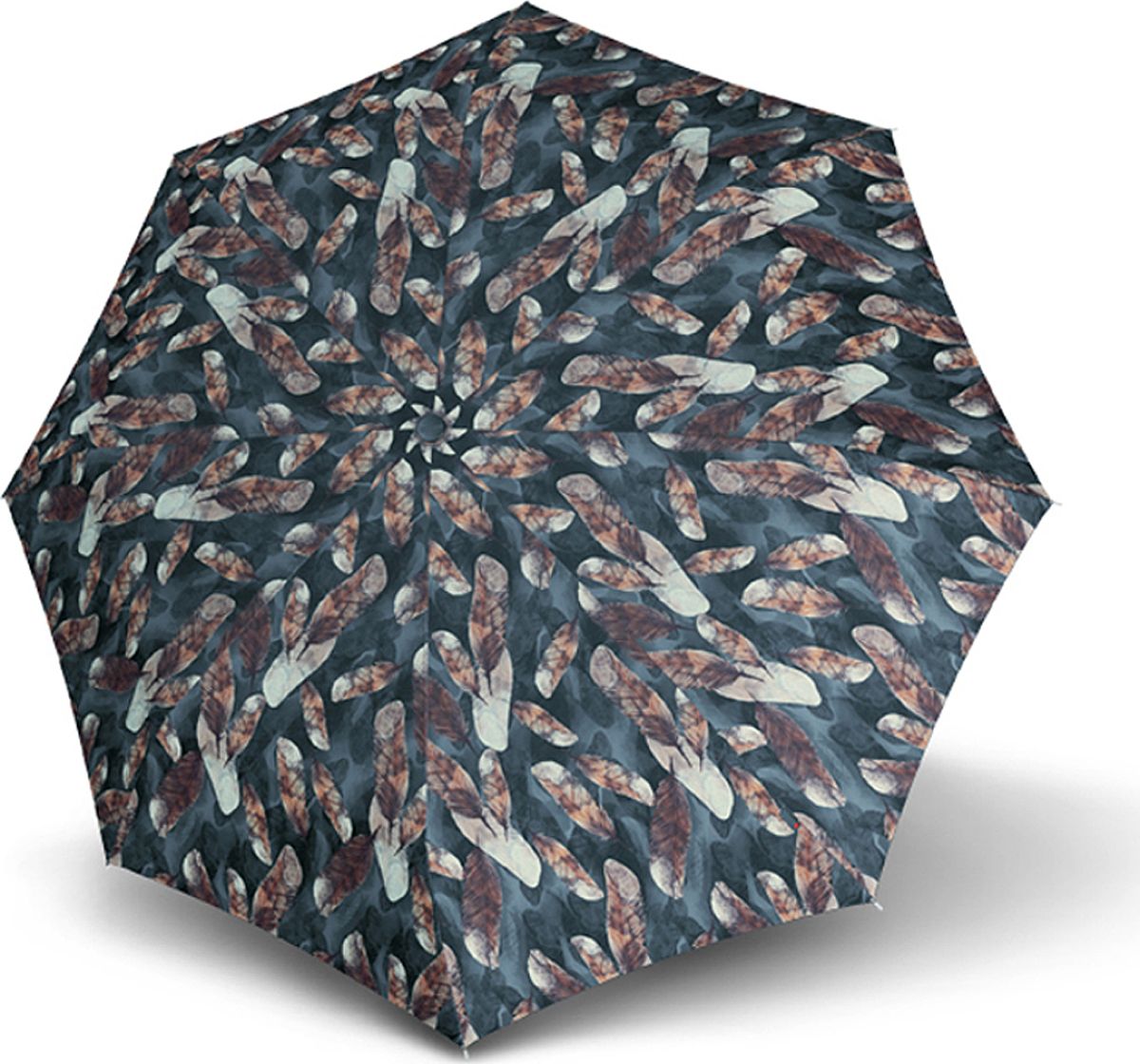 Зонт женский Knirps, автомат, 3 сложения, цвет: черный, бежевый, серый. 9532008216