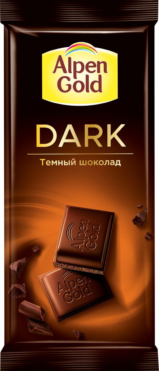 Аlpen Gold темный шоколад, 85 г7622210770608 Аlpen Gold темный шоколад, 85 г7622210770608Шоколад Альпен Гольд американской компании Крафт Фудс появился на российском рынке в 1994 году и сразу же обрел наибольшую популярность среди потребителей, которую не теряет и по сей день. Продукция торговой марки также представлена в Украине, Белоруссии и Польше.В переводе шоколад называется Альпийское золото. При этом торговая марка никак не относится к Альпам: все производство расположено в странах Восточной Европы.Любовь покупателей шоколад Alpen Gold завоевал хорошим соотношением цены и качества, а также большим разнообразием вкусов.