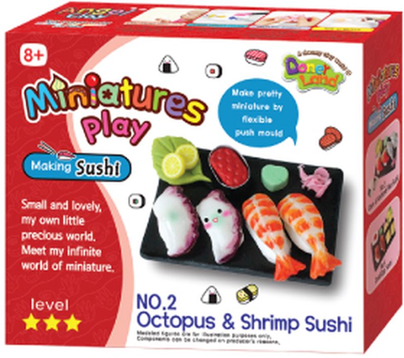 Miniatures Play Масса для лепки Octopus & Shrimp Sushi