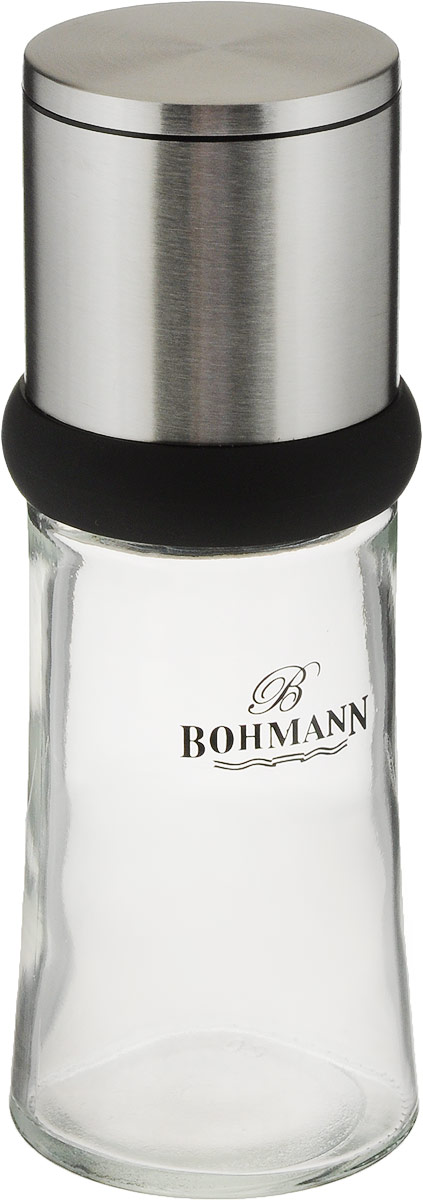 Мельница для перца Bohmann, 6 х 6 х 16 см7827BH Мельница для перца Bohmann, 6 х 6 х 16 см7827BHМельница для перца Bohmann, выполненная из стекла, пластика и нержавеющей стали, имеет уникальный современный дизайн и функциональность. Изделие оснащено регулируемым перемалываемым механизмом.Мельница Bohmann - отличное приспособление для приготовления блюд со свежемолотым перцем.