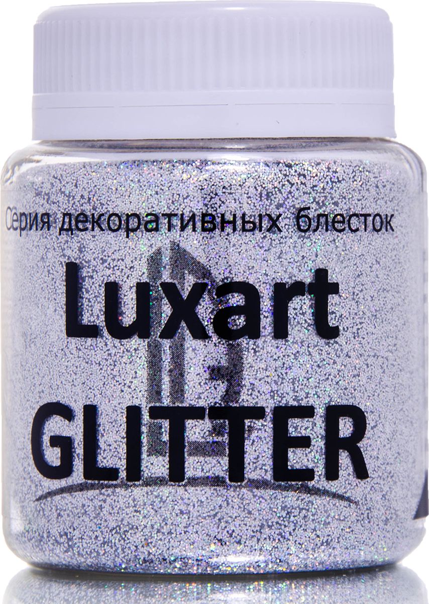 Luxart Блестки декоративные LuxGlitter цвет голографическое серебро 80 мл