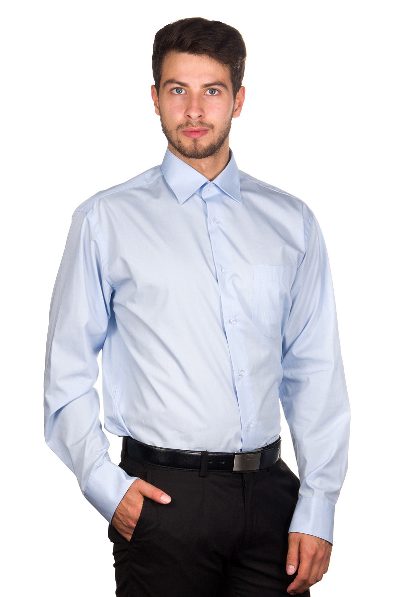 Рубашка мужская Greg, цвет: голубой. 210/399/CL. Размер 45 (58-174/184)