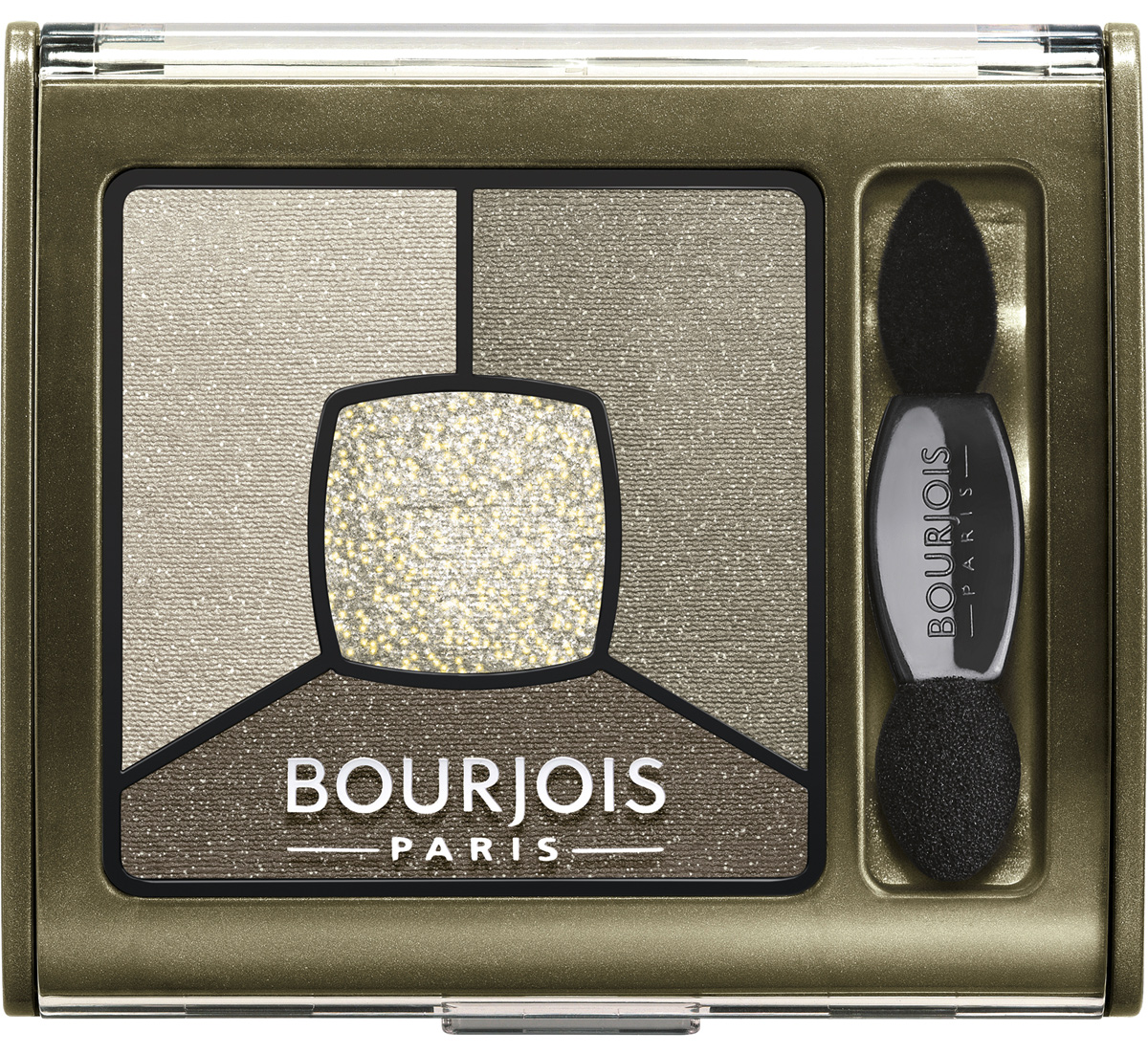 Bourjois Палитра теней для век Smoky Stories Тон 04 rock this khaki 3 мл29101352004 Bourjois Палитра теней для век Smoky Stories Тон 04 rock this khaki 3 мл29101352004Палетка из четырех оттенков, которые обладают кремово-пудровой текстурой, максимально адаптируются и долго держатся на подвижном веке.