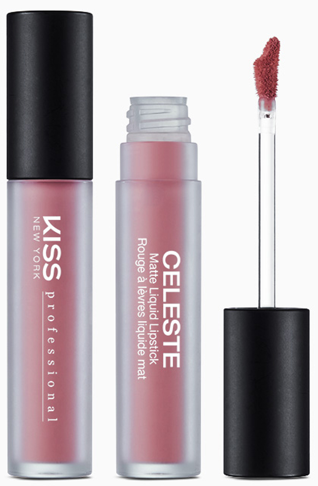 Kiss New York Professional Ультраматовая жидкая помада Celeste, Pink Rouge, 4,5 г