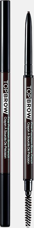 Kiss New York Professional Контурный карандаш для бровей со щеточкой Top brow Fine precision, темно-коричневый