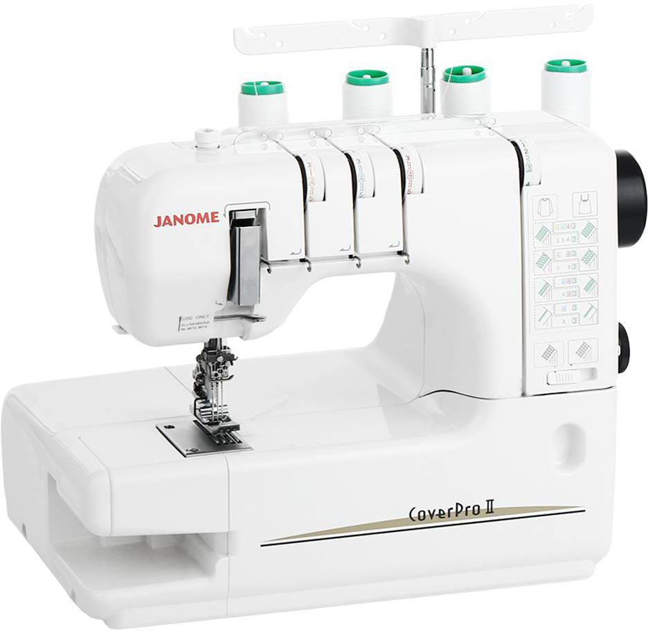 Janome Cover Pro 2 распошивальная машинаCover Pro 2 Janome Cover Pro 2 распошивальная машинаCover Pro 2Серия CoverPro представляет высокоскоростную распошивальную машину Cover Pro ll, которая используется для обработки срезов в основном в трикотажных изделиях, а также для декоративной отделки с использованием различных видов распошивальных швов, пришивании кружева,ленты, резинки и т.д. Новая модель имеет привлекательный дизайн, большую рабочую площадь, съемную пластину рукава.