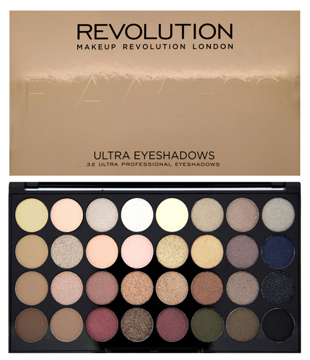 Makeup Revolution Набор из 32 теней 32 Eyeshadow Palette, Flawless, 16 гр23698 Makeup Revolution Набор из 32 теней 32 Eyeshadow Palette, Flawless, 16 гр23698Открой и сойди с ума, попробуй и навсегда влюбись! Эта уникальная палетка станет твоей личной революцией! 32 must have оттенка теней с различными видами финиша - ты не сможешь удержаться от соблазна сделать что-то по-настоящему неповторимое.