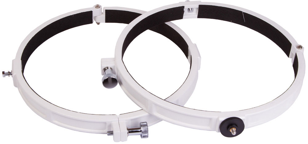 Sky-Watcher 67868 кольца крепежные для рефлекторов 250 мм67868 Sky-Watcher 67868 кольца крепежные для рефлекторов 250 мм67868Крепежные кольца Sky-Watcher 67868 используются для установки телескопа на монтировку. Данная модель совместима со всеми экваториальными монтировками Sky-Watcher и с азимутальной монтировкой Sky-Watcher AZ3. Кольца подходят для рефлекторов Ньютона с диаметром главного зеркала 250 мм (диаметр оптической трубы 288 мм).Кольца изготовлены из прочного и легкого алюминиевого сплава. На одном кольце имеется крепежный винт для присоединения цифровой камеры к оптической трубе.