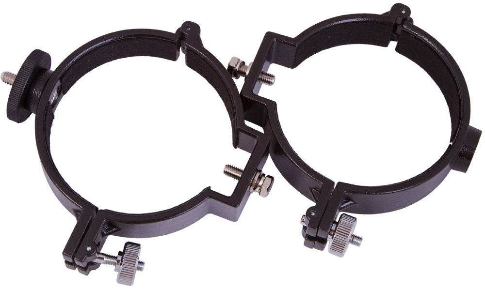 Sky-Watcher 67865 кольца крепежные для рефракторов 80-90 мм67865 Sky-Watcher 67865 кольца крепежные для рефракторов 80-90 мм67865Крепежные кольца Sky-Watcher 67865 предназначены для установки трубы телескопа на монтировку. Эта модель подходит для рефракторов с трубой диаметром 90 мм. Кольца совместимы с любыми экваториальными монтировками Sky-Watcher и с азимутальной монтировкой Sky-Watcher AZ3.Кольца изготовлены из прочного алюминиевого сплава. Винтовое крепление на одном кольце дает возможность установить на оптическую трубу камеру.