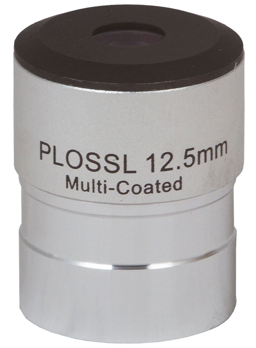 Sky-Watcher Plossl окуляр 12,5 мм, 1,2568778 Sky-Watcher Plossl окуляр 12,5 мм, 1,2568778Sky-Watcher Plossl 12,5 мм – это качественный четырехэлементный окуляр для наблюдения астрономических объектов. Прекрасная стеклянная оптика формирует резкое и контрастное изображение по всему полю зрения. Для лучшего светопропускания на оптические поверхности нанесено полное просветляющее покрытие.Окуляр можно устанавливать на телескопы любых производителей. Посадочный диаметр этой модели стандартный – 1,25. Комплектуется двумя защитными крышками.