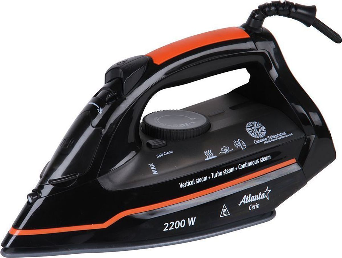 Atlanta ATH-5536, Black утюгATH-5536 Atlanta ATH-5536, Black утюгATH-5536Долговечная керамическая подошваФункция самоочисткиСухой или паровой режим глаженияФункция вертикального параПрозрачный резервуар для водыФункция увлажненияРегулировка подачи пара до 35 г/минДополнительная подача пара до 60 г/минНоминальная мощность 2200 Вт 230 В ~ 50 Гц