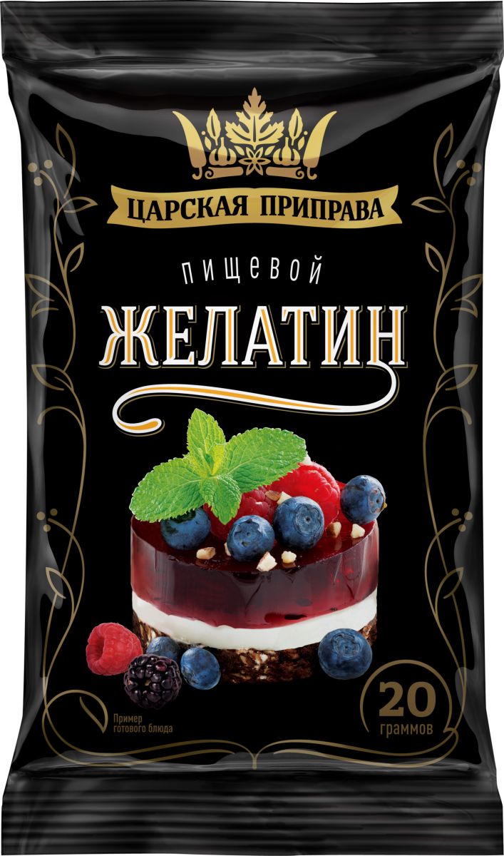 Царская приправа желатин пищевой, 4 пакетика по 20 гAG_TZPR_P36_20_1 Царская приправа желатин пищевой, 4 пакетика по 20 гAG_TZPR_P36_20_1Первые упоминания желатина относятся к XV веку, а недавно ученые обнаружили его частички даже в гробницах фараонов.