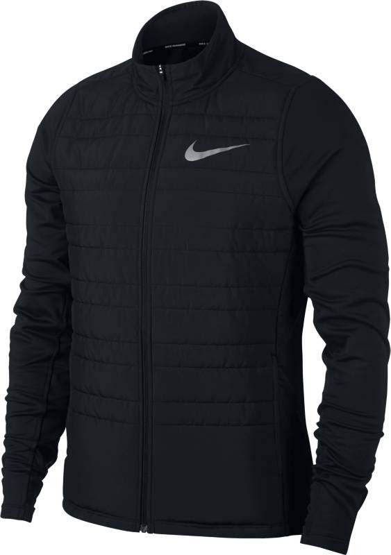 Куртка для бега мужская Nike Nk Filled Essential Jkt, цвет: черный. 856896-010. Размер XL (52/54)856896-010 Куртка для бега мужская Nike Nk Filled Essential Jkt, цвет: черный. 856896-010. Размер XL (52/54)856896-010Легкая мужская беговая куртка Nike Essential с утеплителем, размещенным с учетом анатомических особенностей, и водоотталкивающим покрытием спереди защищает от влаги во время небольшого дождя. Высокий ворот-стойка не пропускает холодный воздух. Боковые карманы на молниях - для хранения мелочей. Облегающий крой - для удобного сочетания с другой одеждой. Удобно снимать и надевать благодаря передней молнии по всей длине изделия. Удлиненная сзади изогнутая нижняя кромка для дополнительной защиты.