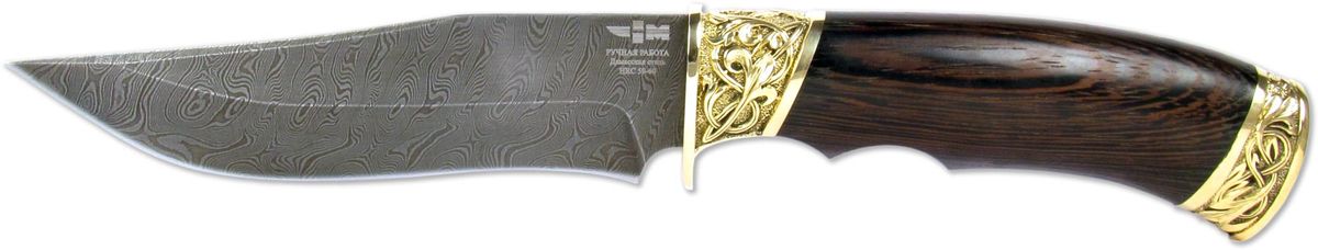 Нож охотничий Ножемир Акула, цвет: бежевый, темно-коричневый, длина клинка 14,2 смАКУЛА (0002)д Нож охотничий Ножемир Акула, цвет: бежевый, темно-коричневый, длина клинка 14,2 смАКУЛА (0002)дЭтот нож выпущен в соответствии с классическими традициями создания русских северных ножей. Нож красив и функционален. Клинок выполнен из дамасской стали, которая создает красивый узор на поверхности. Рукоять декорирована элементами художественного литья, которые изготовлены из латуни. также стоит обратить внимание на удобные ножны из натуральной кожи, которые поставляются вместе с ножом.