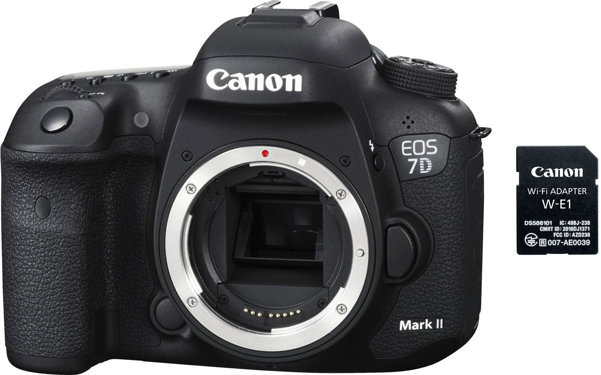 Canon EOS 7D Mark II Body, Black цифровая зеркальная фотокамера + Wi-Fi адаптер
