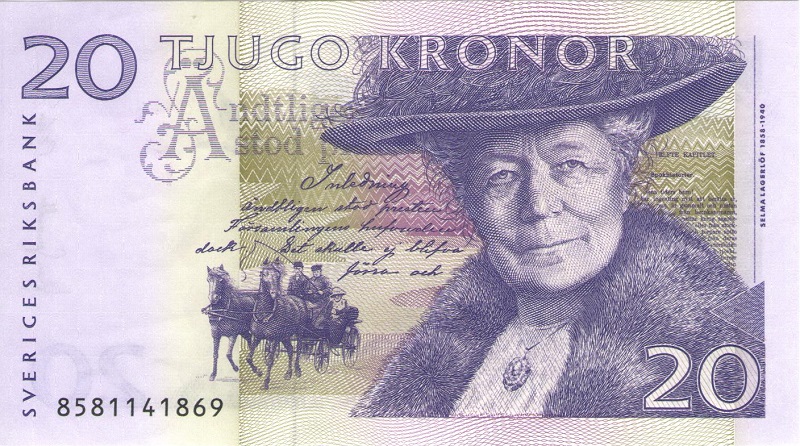 Банкнота номиналом 20 крон. Швеция, 2008 год