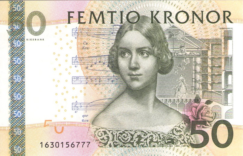 Банкнота номиналом 50 крон. Швеция, 2011 год