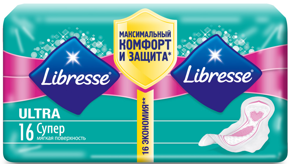 Гигиенические прокладки Libresse Ultra Super DUO с мягкой поверхностью, 16 шт.