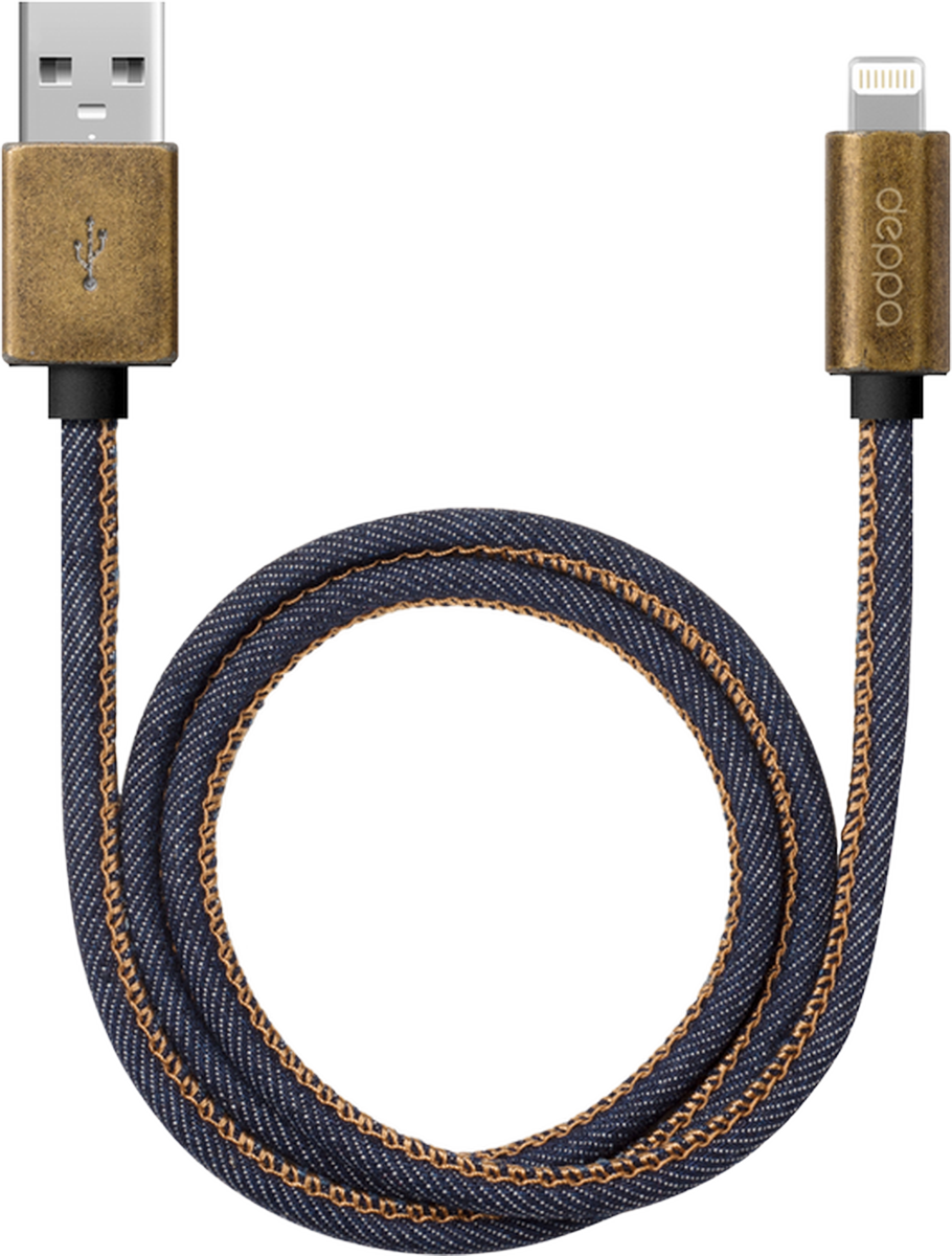 Deppa дата-кабель USB 8-pin для Apple, Dark Blue (1,2 м)