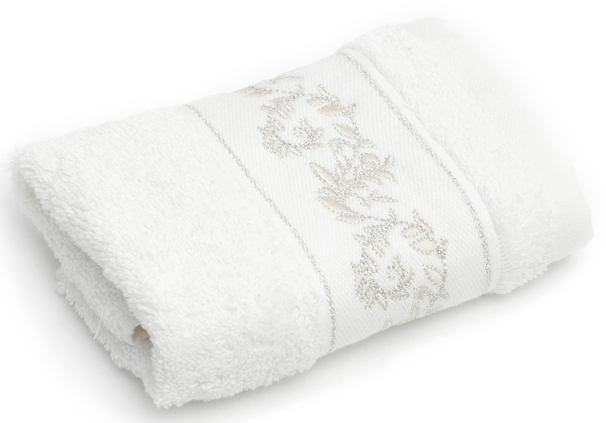 Полотенце для ванной Wess, 30х50 см, EleganceL01-14 Полотенце для ванной Wess, 30х50 см, EleganceL01-14Вышивка из вискозной нити с серебристым люрексом в сочетании с нежным кремовым оттенком подчеркнет безупречность вашего вкуса. Произведено в Португалии из длинноволокнистого хлопка премиум-сортов. Особая пряжа обладает отличными водопоглощающими свойствами, гипоаллергенностью, мягкостью и объемом. Полотенце имеет удобную бренд-петельку.Плотность материала 500 г/кв. м. Полотенца надлежащего качества возврату и обмену не подлежат.