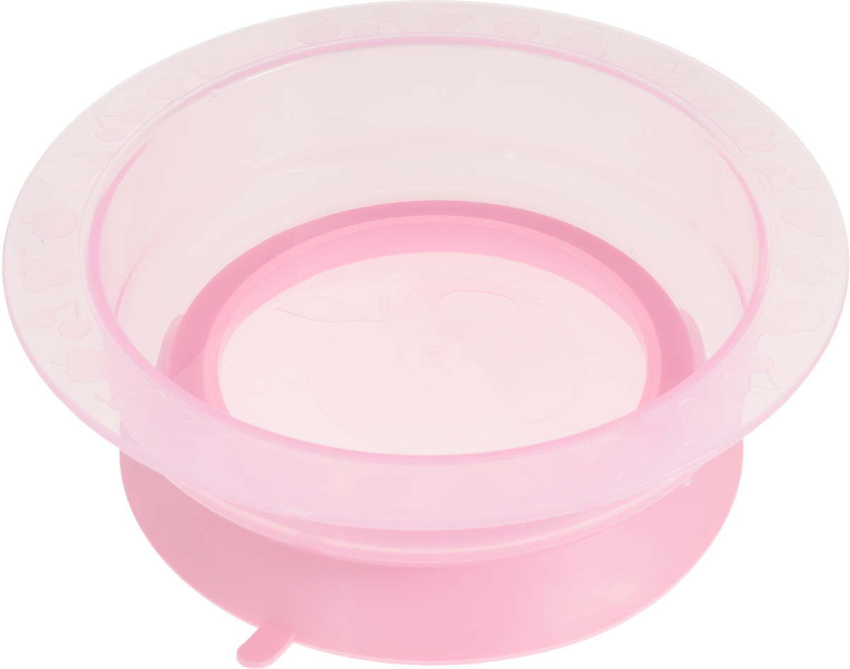 Курносики Тарелка на присоске цвет розовый