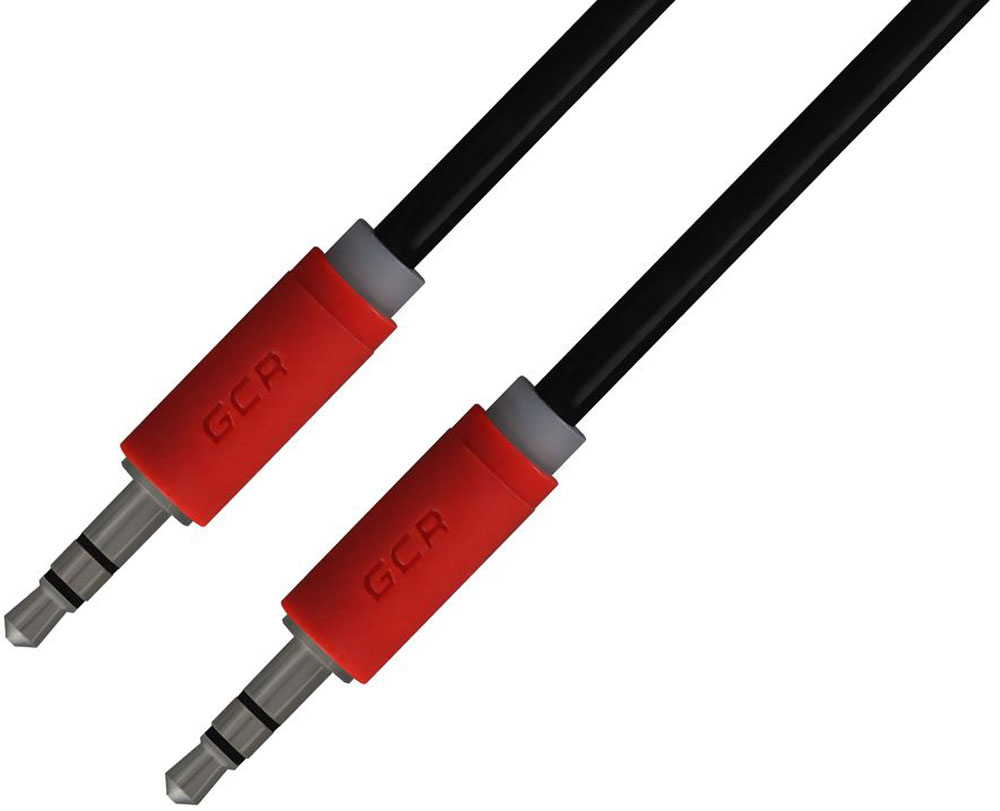 GCR GCR-AVC015, Black Red аудио-кабель Jack 3,5mm - Jack 3,5mm (1 м)