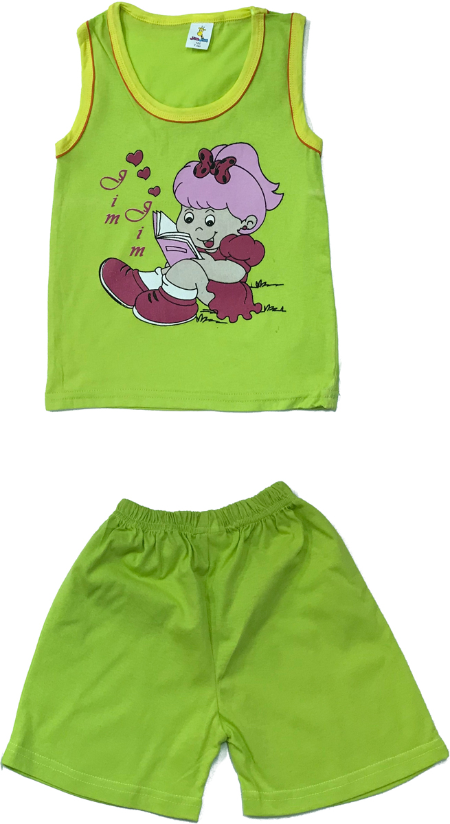 Комплект одежды для девочки Arge Fashion: майка, шорты, цвет: светло-зеленый. SIP 16-3. Размер 122