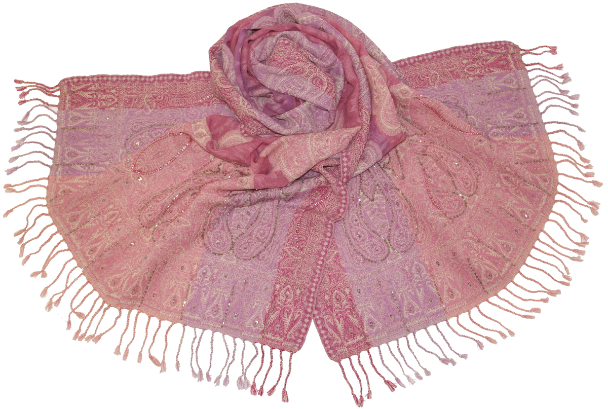 Палантин Ethnica, цвет: сиреневый, розовый. 112835а. Размер 70 см х 200 см
