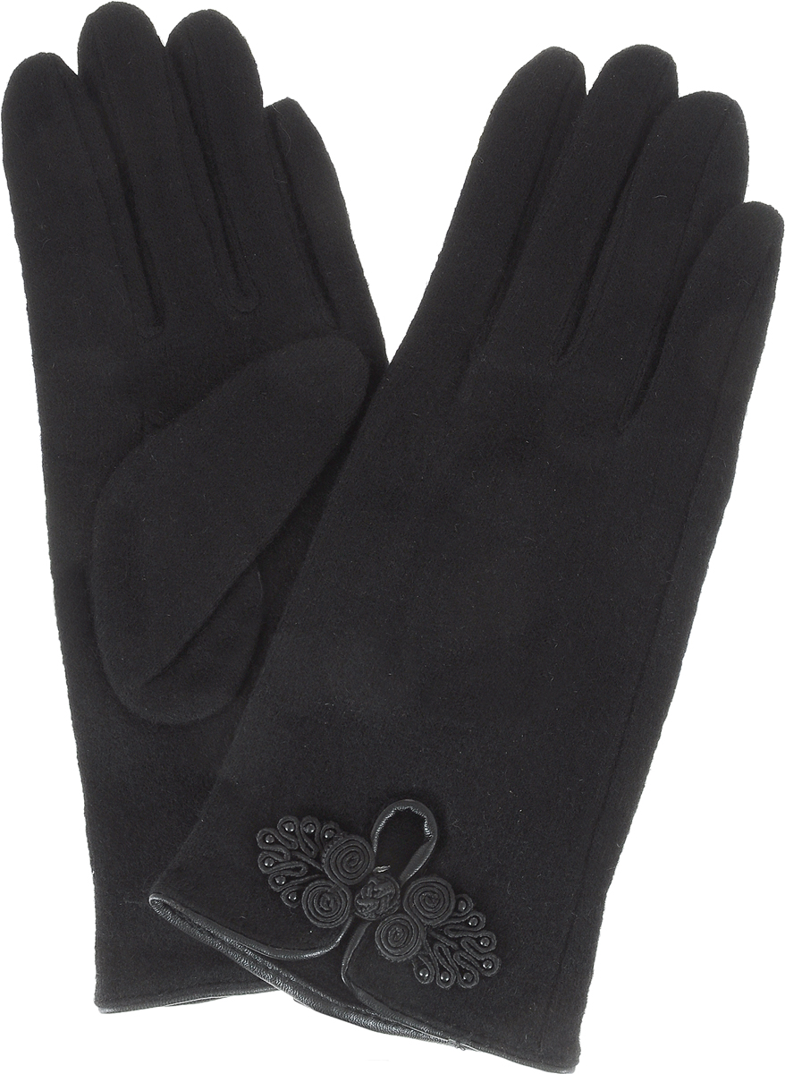 Перчатки женские Malgrado, цвет: черный. 412W. Размер 7