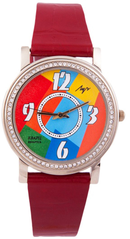 Часы наручные женские Луч, кварцевые, цвет: бордовый. 373747985