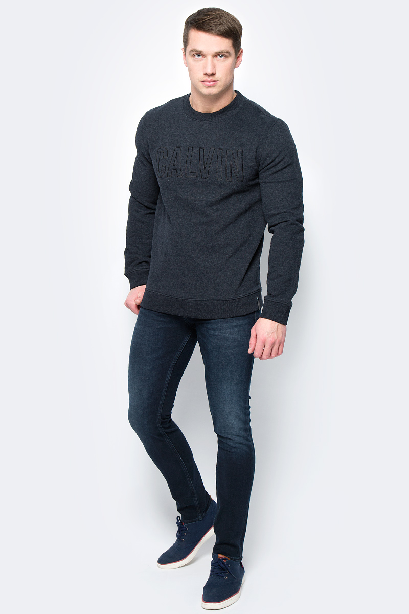 Свитшот мужской Calvin Klein Jeans, цвет: черный. J30J306421_0990. Размер XL (50/52) свитшот print bar пока не встретил соню