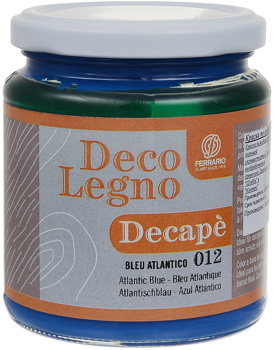Ferrario Краска по дереву Decolegno Decape 04 цвет голубая атлантика 250 мл