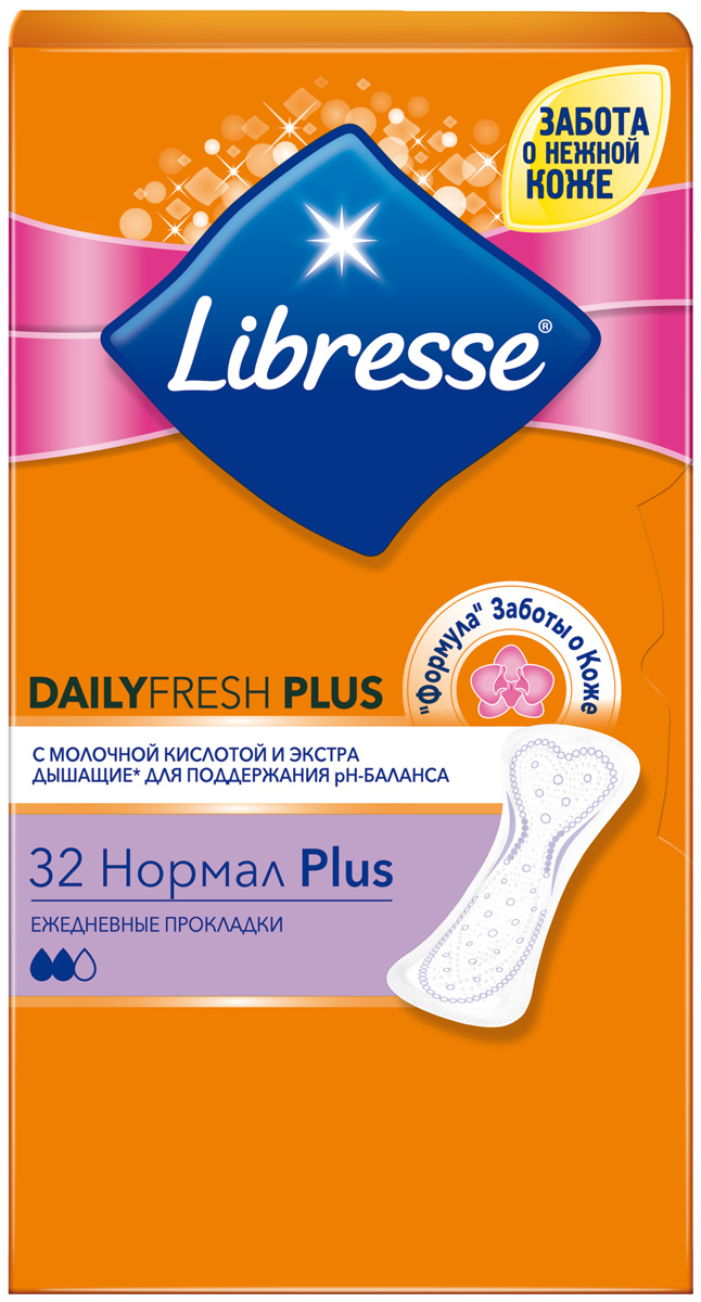 Libresse Прокладки ежедневные Dailyfresh Plus Normal, 32 шт