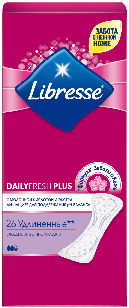 Libresse Прокладки ежедневные Dailyfresh Plus, удлиненные, 26 шт