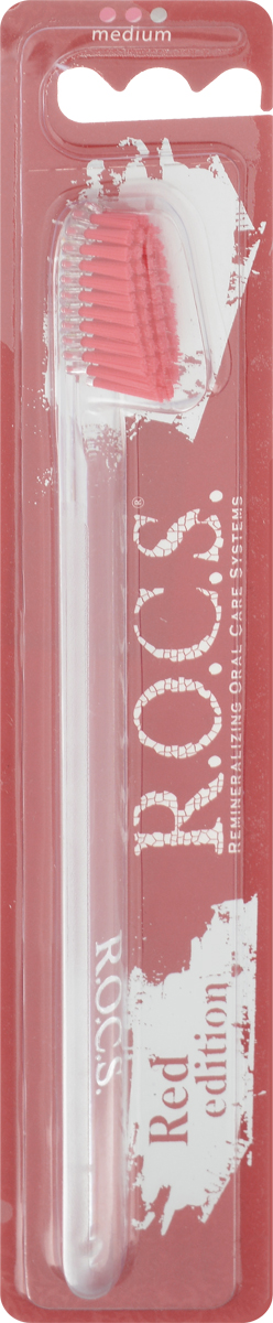 R.O.C.S. Зубная щетка RED Edition Classic, цвет: прозрачный, средняя жесткость