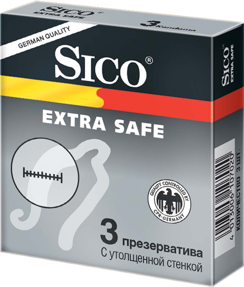 SICO Презервативы Extra Safe, с утолщенной стенкой, 3 шт