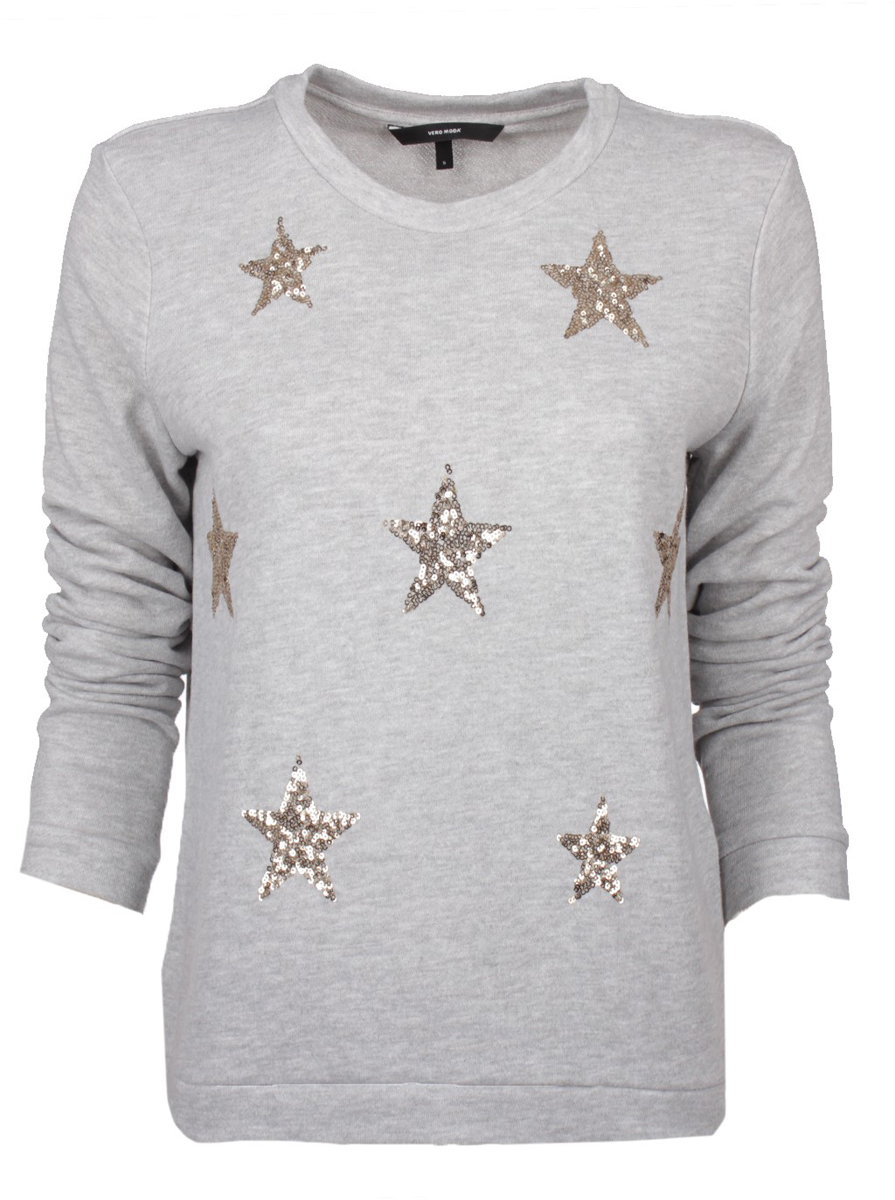 Свитшот женский Vero Moda, цвет: серый. 10188660_Light Grey Melange. Размер S (42/44) свитшот print bar пока не встретил соню