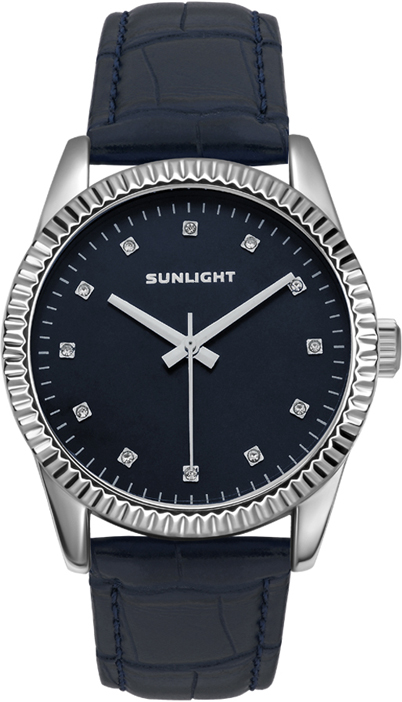 Часы наручные женские Sunlight, цвет: серебристый, синий. S389ASN-01LN