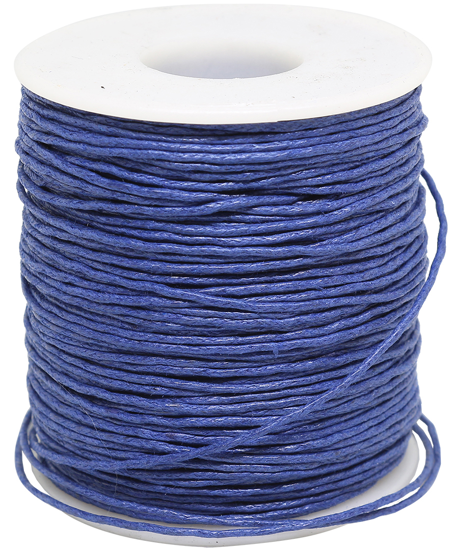 Шнур вощеный, на катушке, цвет: синий, 1 мм x 100 м
