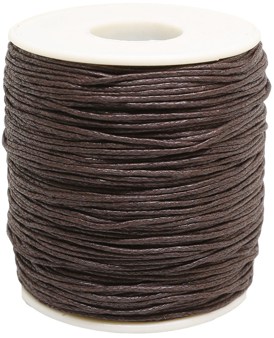 Шнур вощеный, на катушке, цвет: темно-коричневый, 1 мм x 100 м