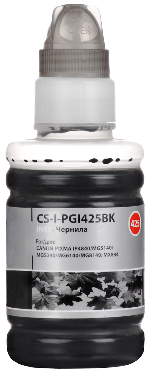 Cactus CS-I-PGI425BK, Black чернила (100 мл) для Canon PIXMA iP4840/MG5140/5240/6140/8140