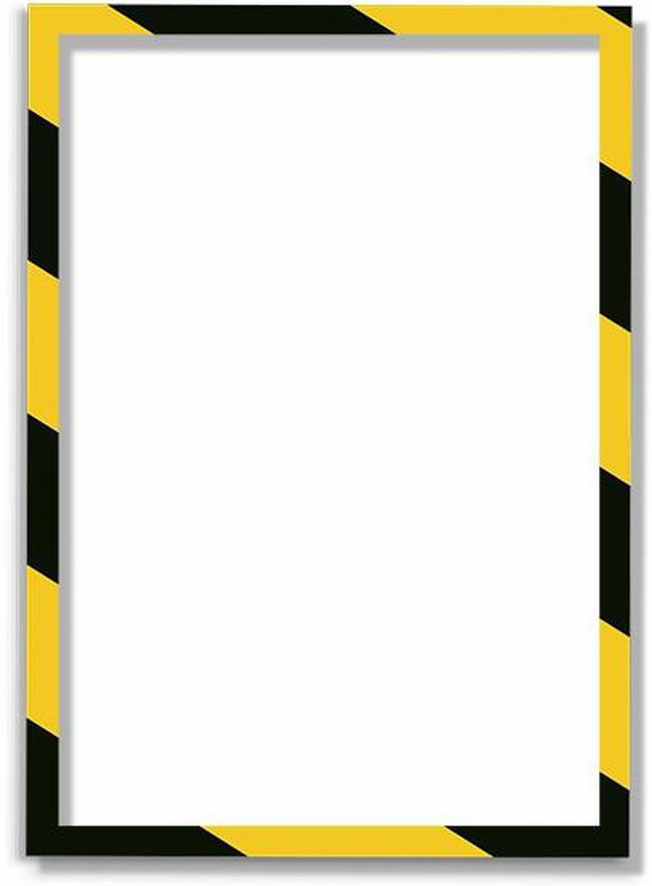 Магнитная защитная слайд-рамка для предупреждающих знаков цвет желто-черная 5 шт