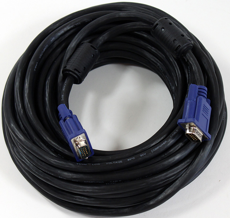 VCOM VVG6448-15M, Black кабель VGA 15M/15M (15 м)