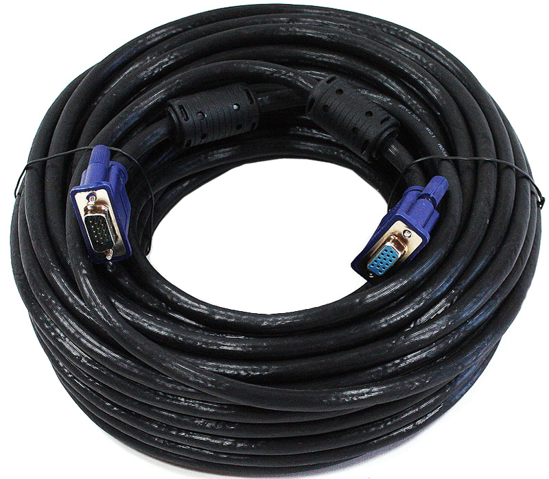 VCOM VVG6460-20M, Black кабель VGA 15M/15F (20 м)