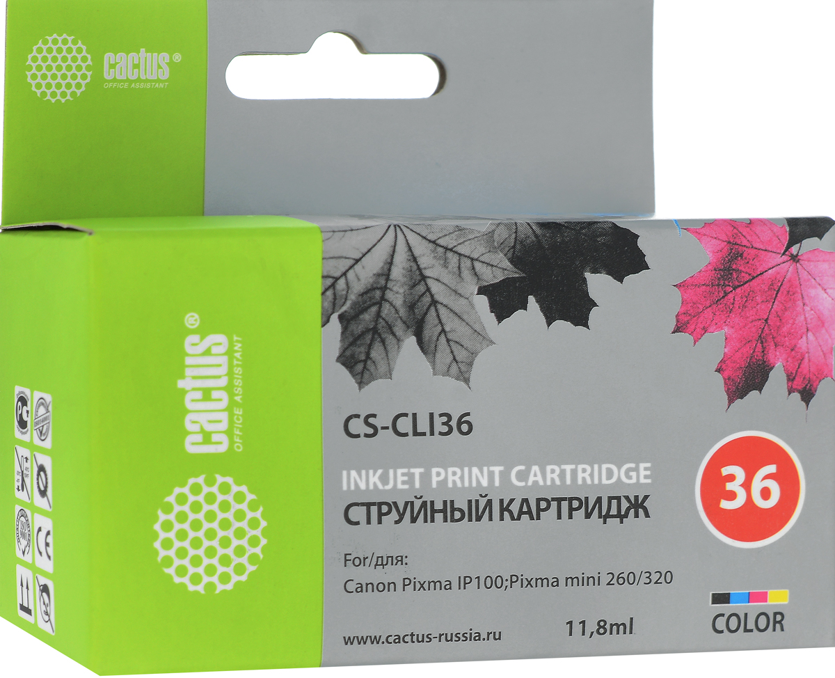 Cactus CS-CLI36, Color картридж струйный для Canon Pixma 260