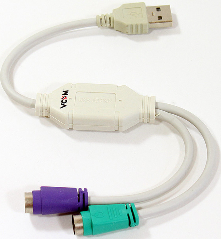 VCOM VUS7057, Black кабель-адаптер USB - PS/2