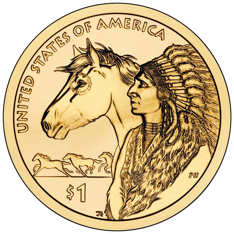 Монета номиналом 1 доллар 2012 США, Сакагавея