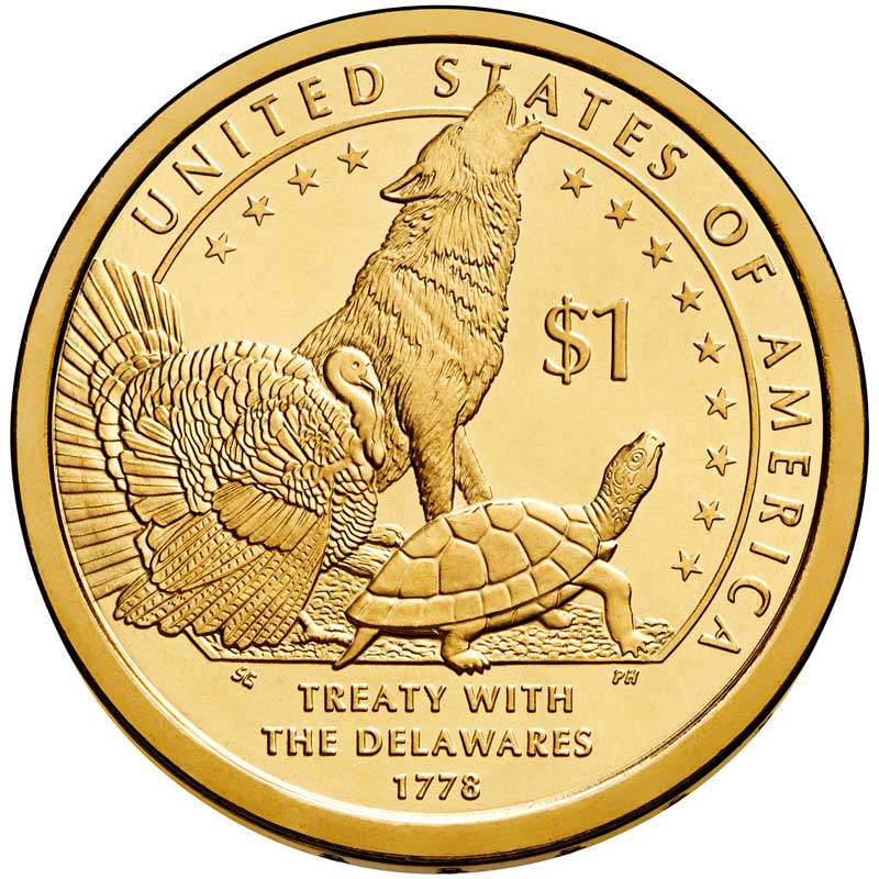 Монета номиналом 1 доллар 2013 США, Сакагавея