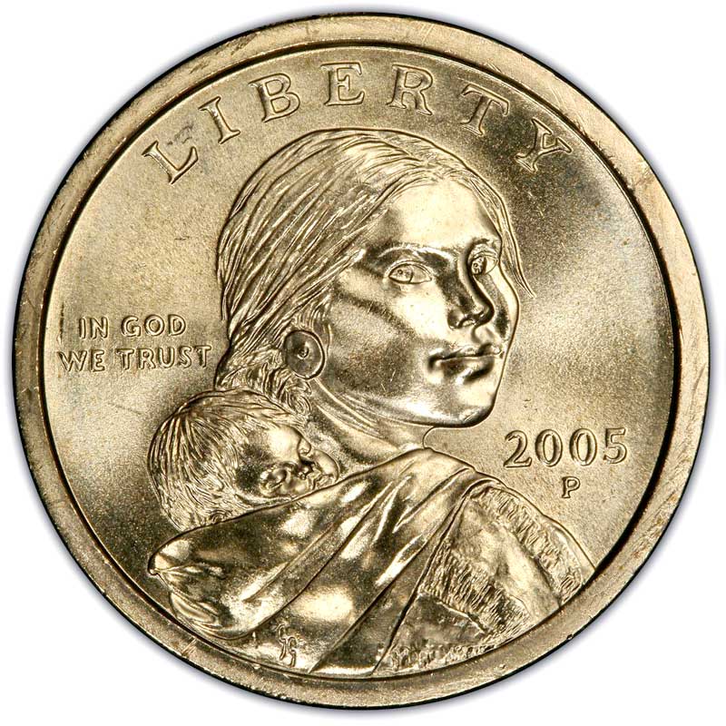Монета номиналом 1 доллар 2005 США Сакагавея, двор P
