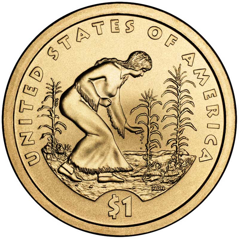 Монета номиналом 1 доллар 2009 США, Сакагавея
